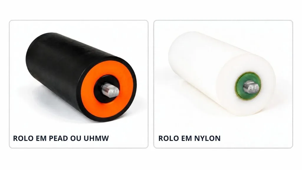 Rolos, tambores e cavaletes
